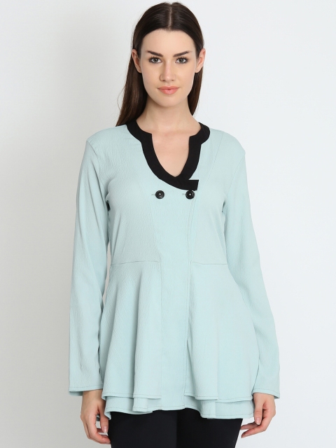 

LA LOFT Sea Green Solid Tunic
