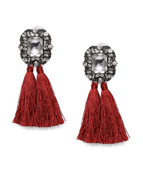 

Kazo Red Contemporary Drop Earrings