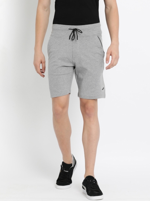 

Crocodile Men Grey Melange Solid Slim Fit Sports Shorts