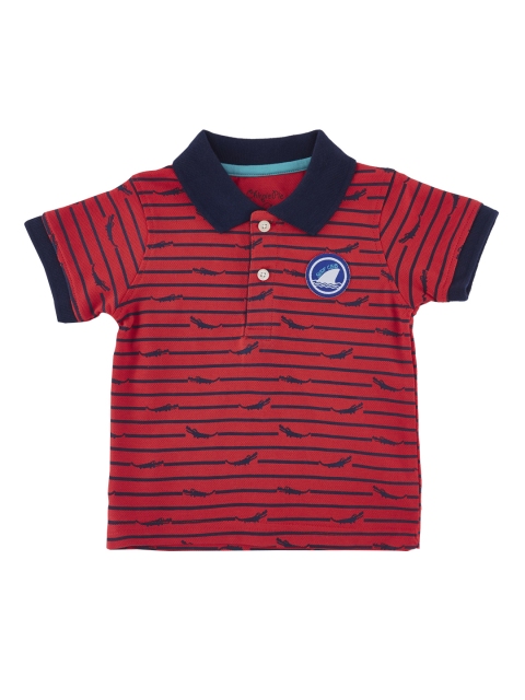 

Chirpie Pie by Pantaloons Boys Red Striped Polo Collar T-shirt