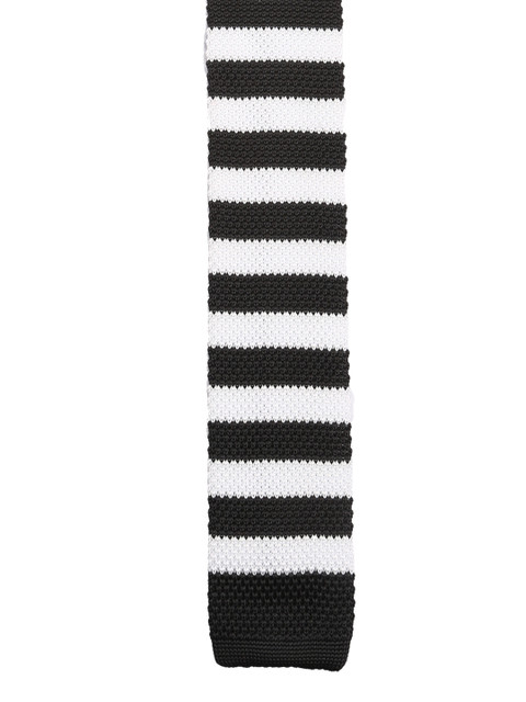 

Tossido Black & Off-White Woven Design Broad Tie
