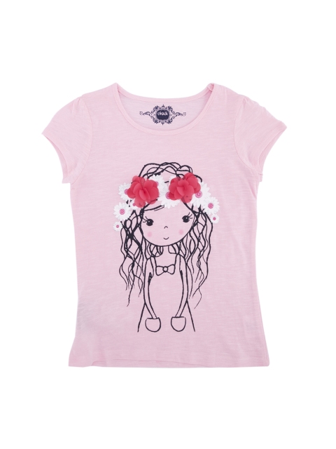 

CHALK by Pantaloons Girls Pink Printed Round Neck T-shirt