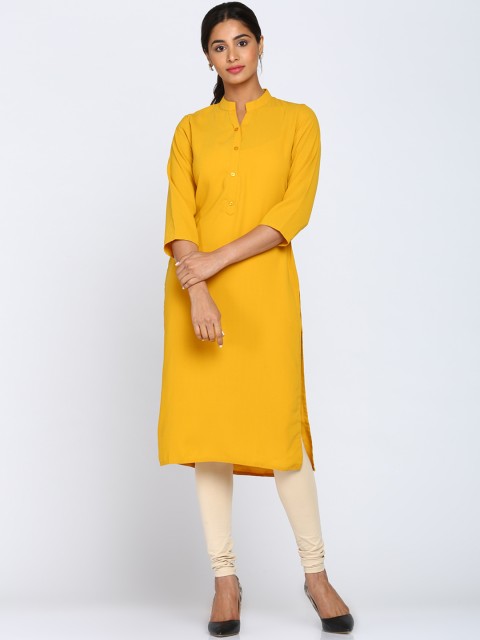 

Soch Women Yellow Solid Straight Kurta