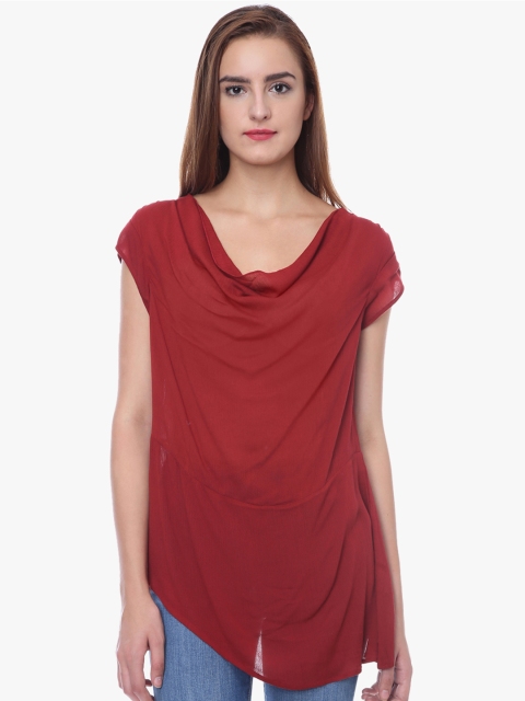 

LA LOFT Maroon Solid Tunic