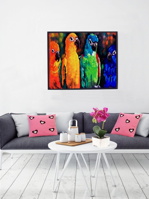 

Aapno Rajasthan Multicoloured Parrot Canvas Painting, Multi