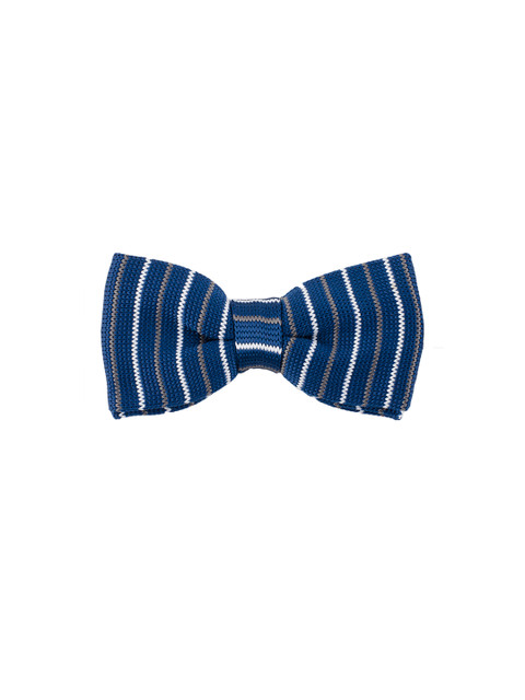 

Tossido Navy Blue Striped Bow Tie