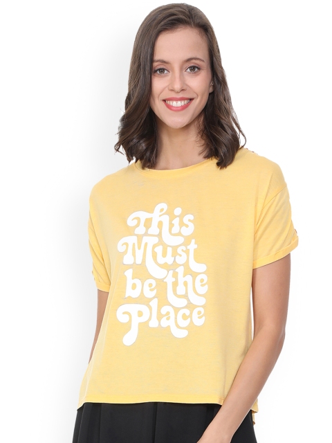 

People Women Yellow Printed Top