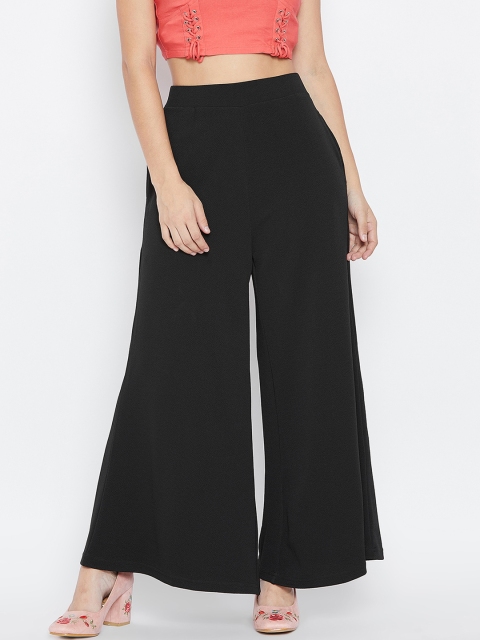 

LUCERO Women Black Loose Fit Solid Regular Trousers