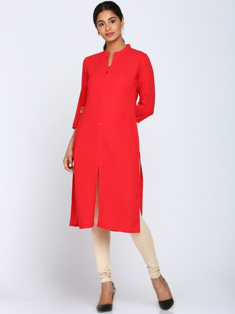 

Soch Women Red Solid Straight Kurta