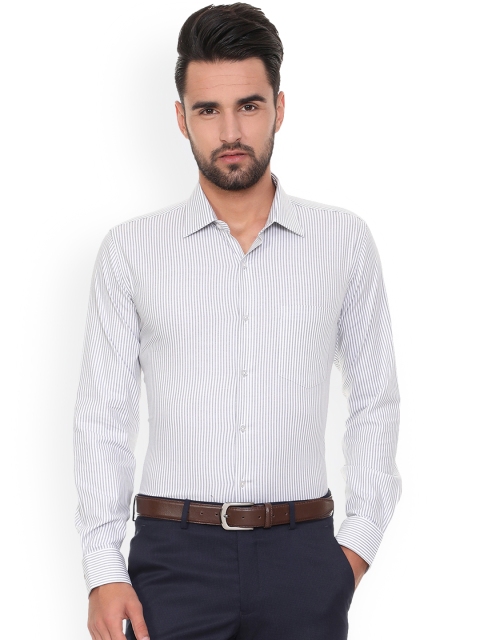 

Van Heusen Men White & Grey Slim Fit Striped Formal Shirt
