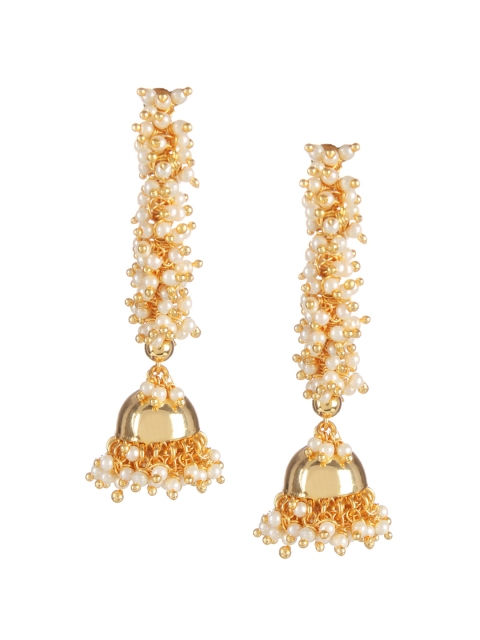 

Adwitiya Collection Gold-Plated Dome Shaped Jhumkas