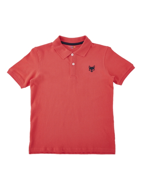

POPPERS by Pantaloons Boys Coral Pink Solid Polo Collar T-shirt