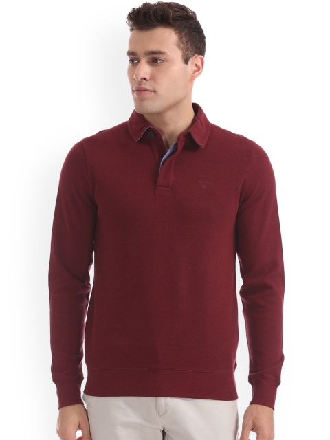 

GANT Men Maroon Solid Sweatshirt