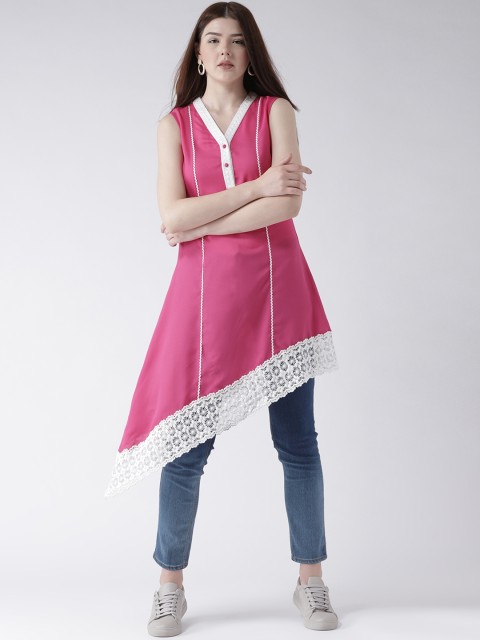 

DODO & MOA Women Pink Solid Fit and Flare Dress