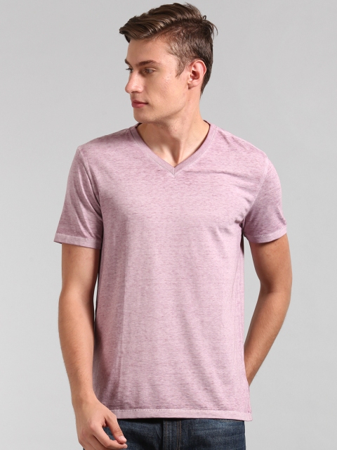

GAP Men Purple Burnout Short Sleeve V-Neck T-Shirt