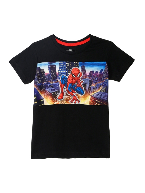

Kids Ville Spiderman featured Black Tshirt for Boys