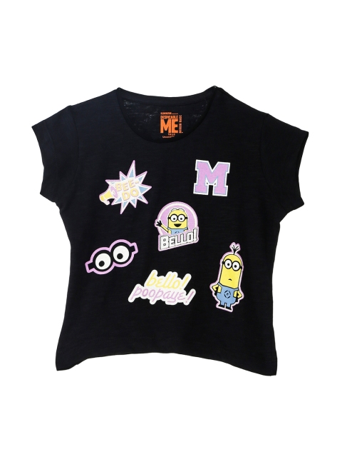 Kidsville Black Tshirt for Girls