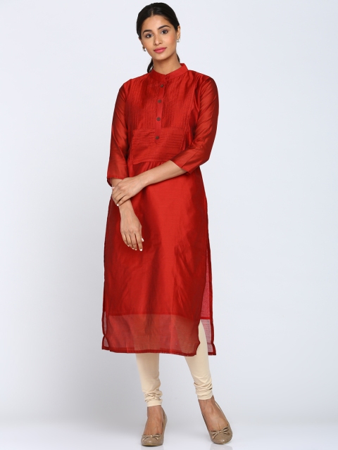 

Soch Women Red Solid Straight Kurta
