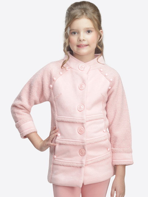 

CUTECUMBER Girls Pink Solid Padded Jacket