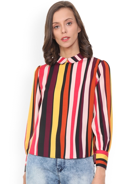 

People Women Multicoloured Striped Shirt Style Top, Multi