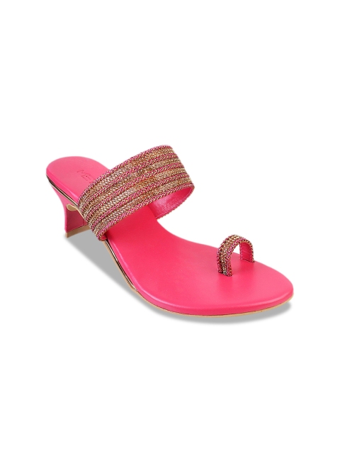 

Metro Women Pink Embellished One Toe Sandals