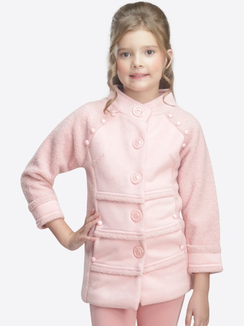 

CUTECUMBER Girls Pink Solid Padded Jacket
