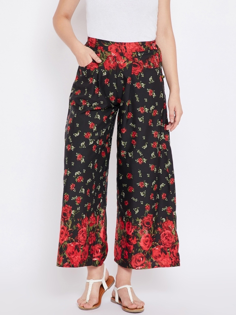 

Toshee Women Black & Red Printed Flared Palazzos