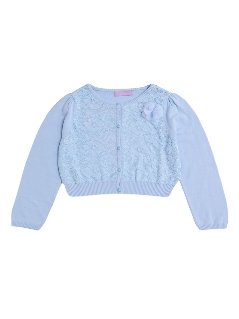 

One Friday Girls Blue Solid Cardigan