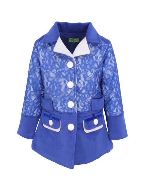 

CUTECUMBER Girls Blue Self Design Padded Jacket
