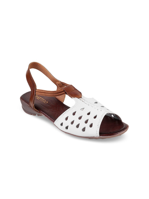 

Metro Women White Solid Synthetic Open Toe Flats