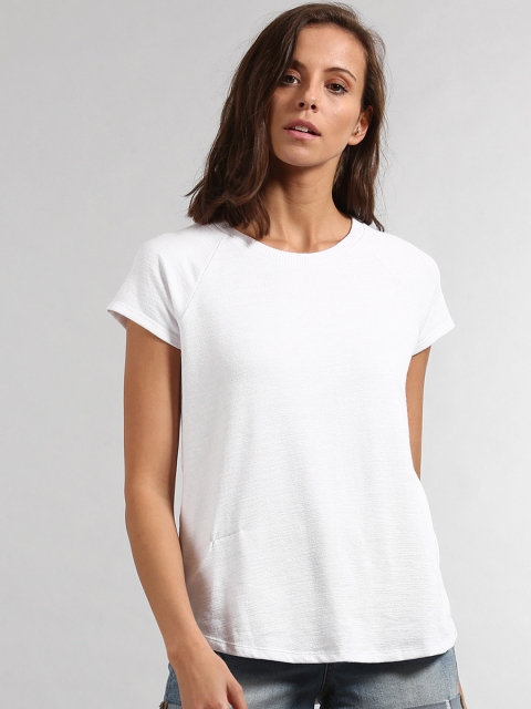 GAP Women White Short Sleeve Softspun Cap Sleeve Top