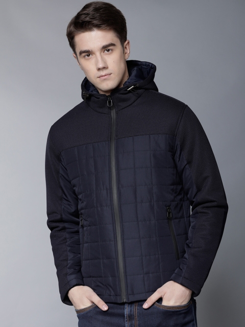 

LOCOMOTIVE Men Navy Blue Solid Puffer Jacket