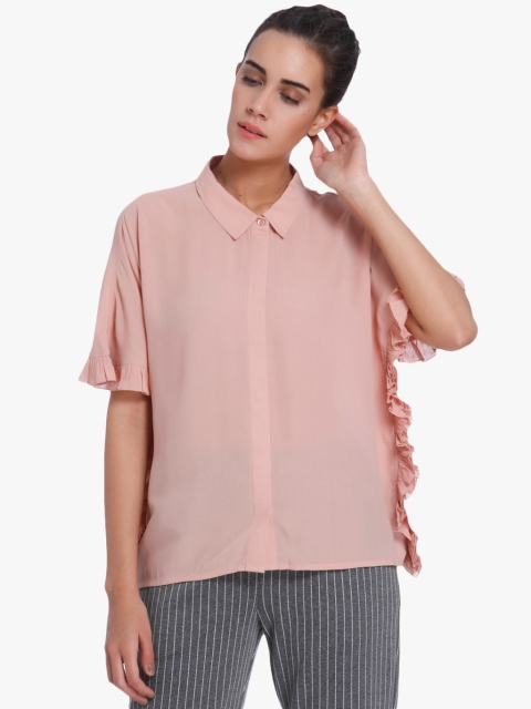 

Vero Moda Women Pink Regular Fit Solid Casual Shirt
