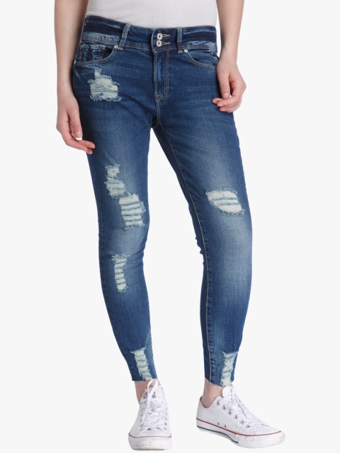 

Blue Washed Mid Rise Skinny Jeans
