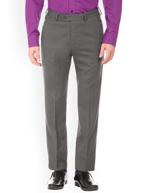 

Arrow Men Grey Regular Fit Self Design Formal Trousers