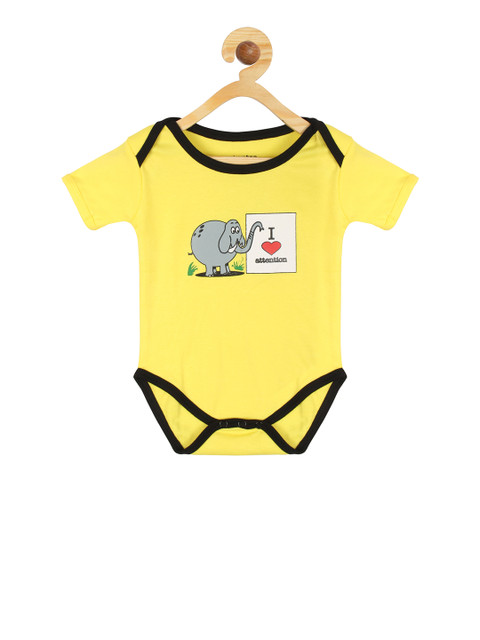 

Tantra Boys Yellow Printed Rompers