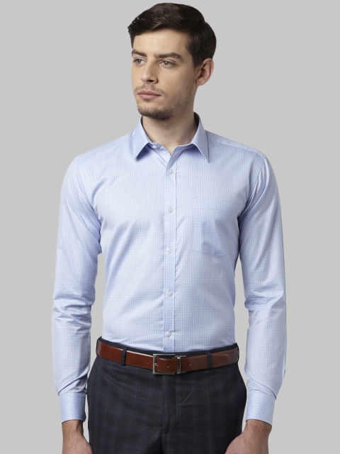

Park Avenue Men Blue Slim Fit Self Design Formal Shirt