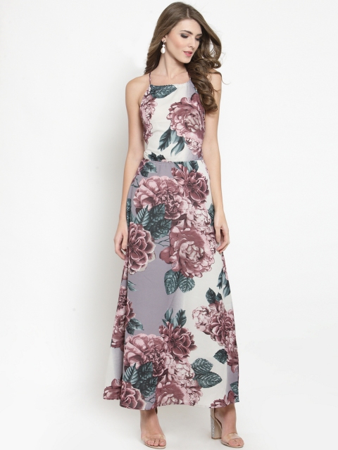 

Sera Women Grey Printed Maxi Dress