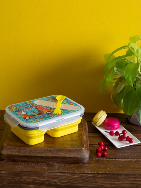 

Chumbak Yellow & Purple Bohemian Auto Ride Lunch Box, Blue