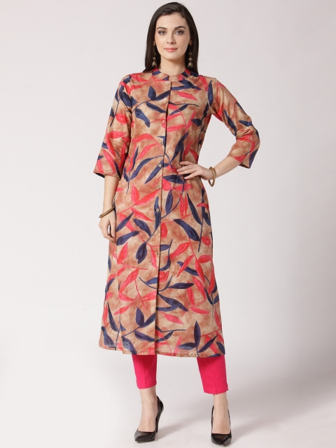 

Jompers Women Pink Printed A-Line Kurta