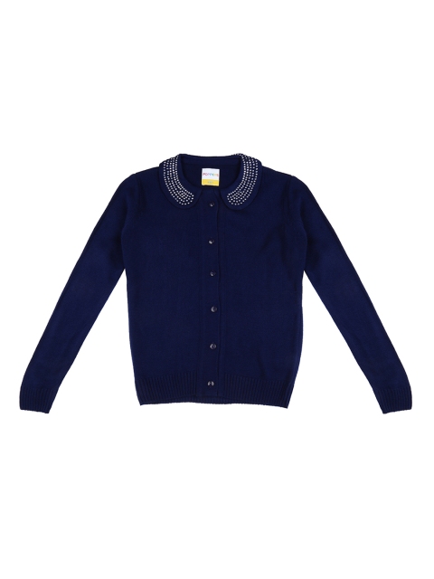 

POPPERS by Pantaloons Girls Blue Solid Cardigan