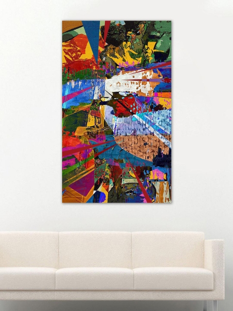 

999Store Multicoloured Abstract Hand-Painted Wall Art, Multi