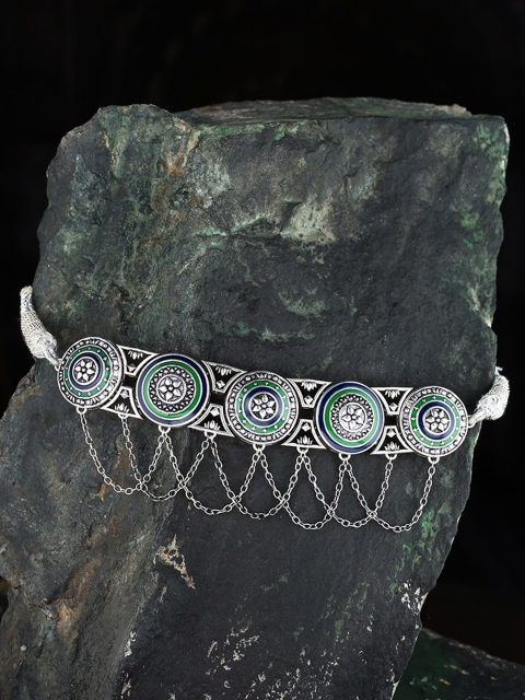 

Studio Voylla Silver-Toned Brass Oxidised Necklace