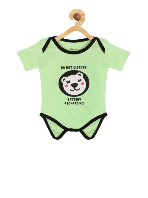

Tantra Boys Green Printed Bodysuit