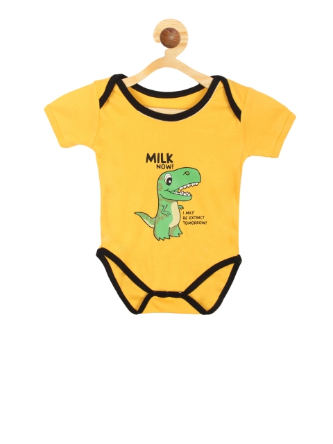 

Tantra Boys Yellow & Black Printed Rompers