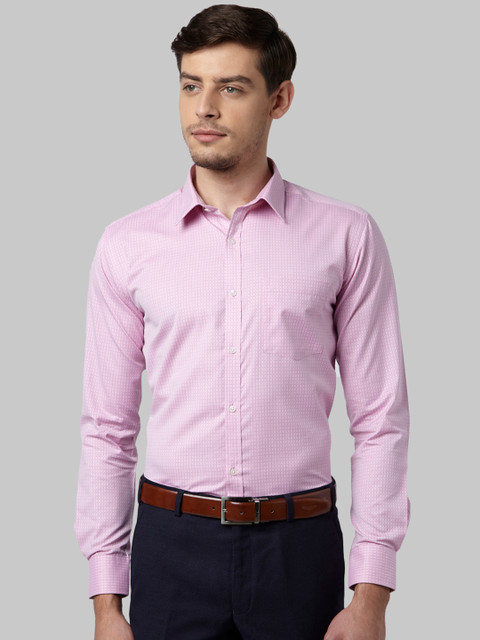 

Park Avenue Men Pink Slim Fit Self Design Formal Shirt