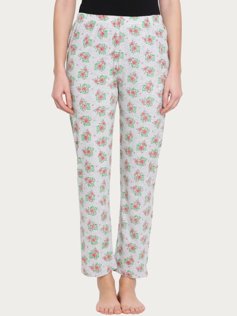 

Clovia Women Grey & Red Printed Pyjamas LB0164P04L