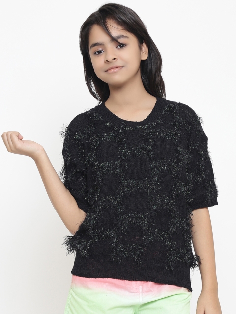 

Natilene Girls Black Solid Pullover