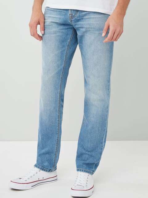 

next Men Blue Slim Fit Mid-Rise Clean Look Stretchable Jeans