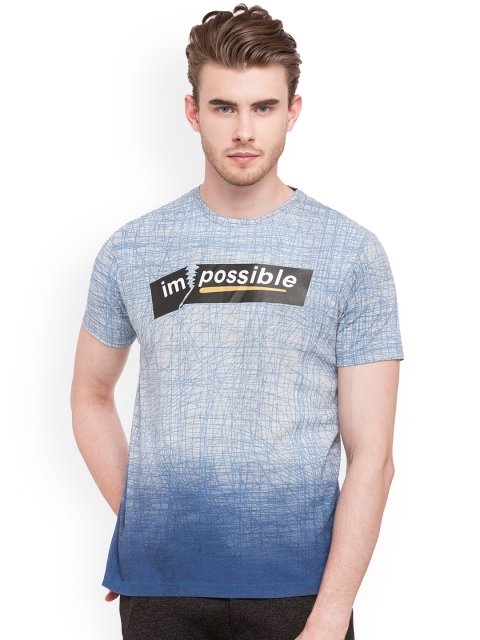 

Status Quo Men Blue Printed Round Neck T-shirt